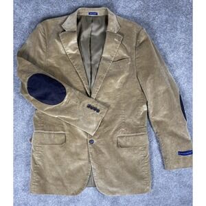 Stafford Corduroy Blazer Sports Coat Elbow Patch Stretch Size 44L NWT